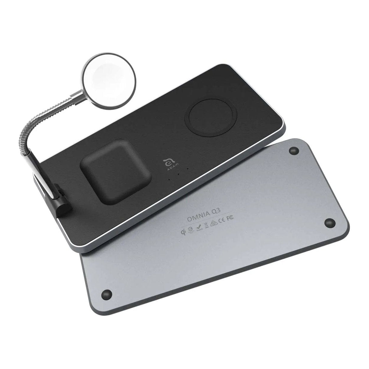 Adam Elements OMNIA Q3 3-in-1 Wireless Charging Station Black APAADQ3BK