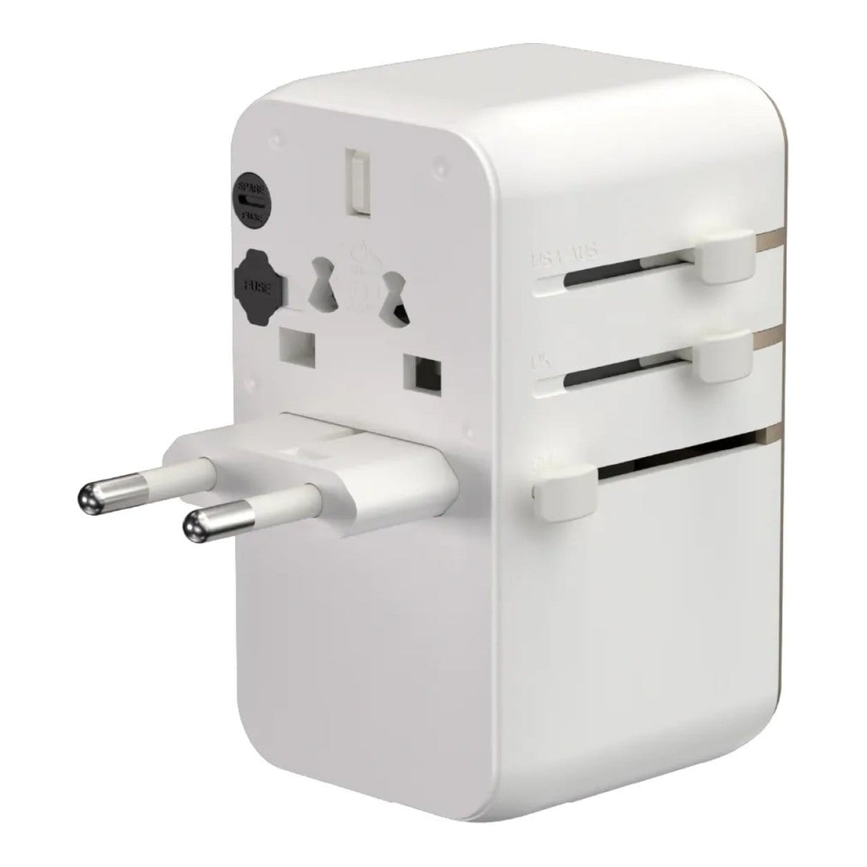 Adam Elements T100L 100W Universal Travel Adapter with Built-In Type-C Cable White APAADT100LWH
