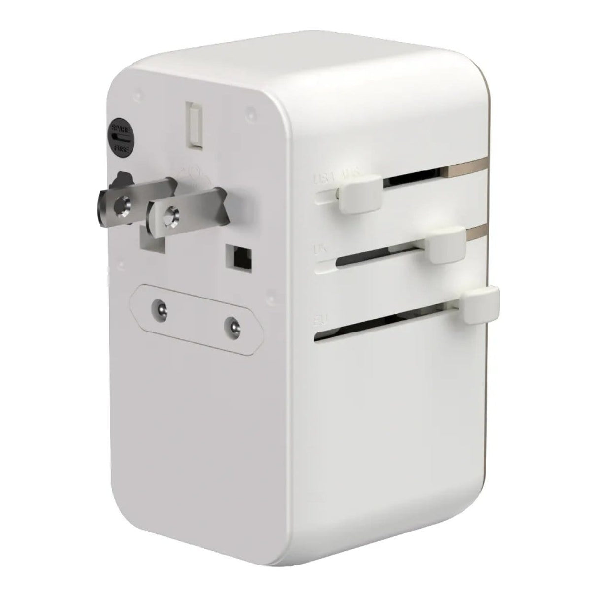 Adam Elements T100L 100W Universal Travel Adapter with Built-In Type-C Cable White APAADT100LWH