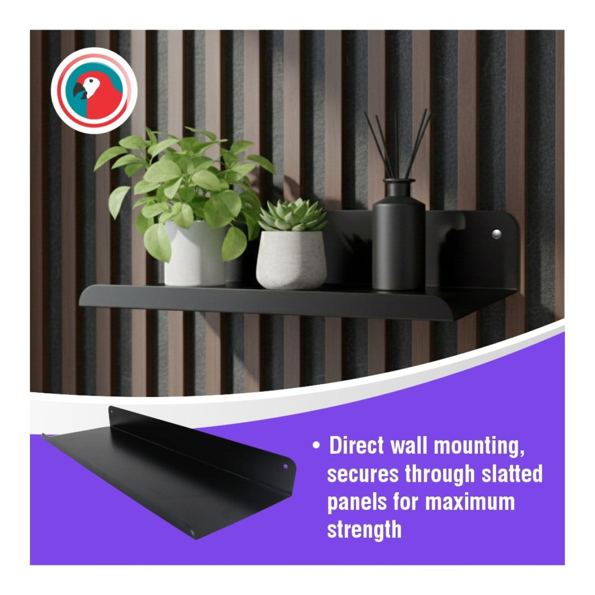 Parrot APS2512 Slatted Panel 1200mm Steel Wall Shelf