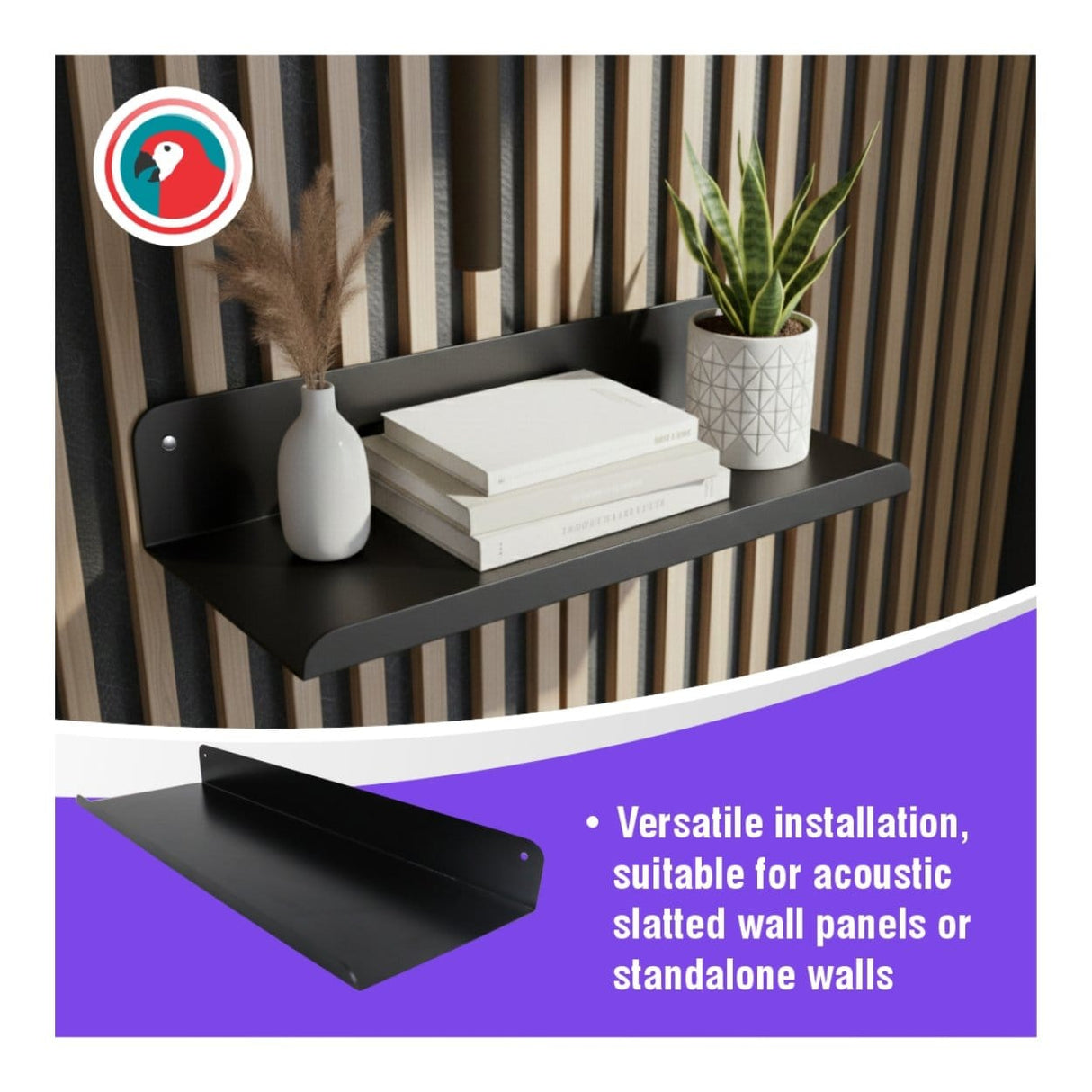 Parrot APS2512 Slatted Panel 1200mm Steel Wall Shelf