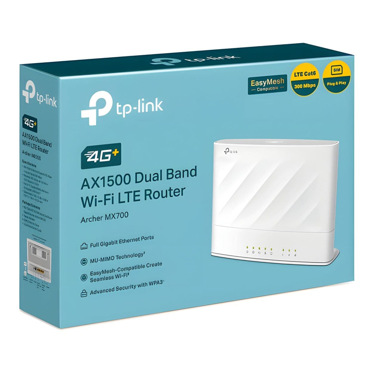TP-Link Archer MX700 4G+ AX1500 Wireless Router - Dual-band 2.4GHz and 5GHz Gigabit Ethernet 4G White