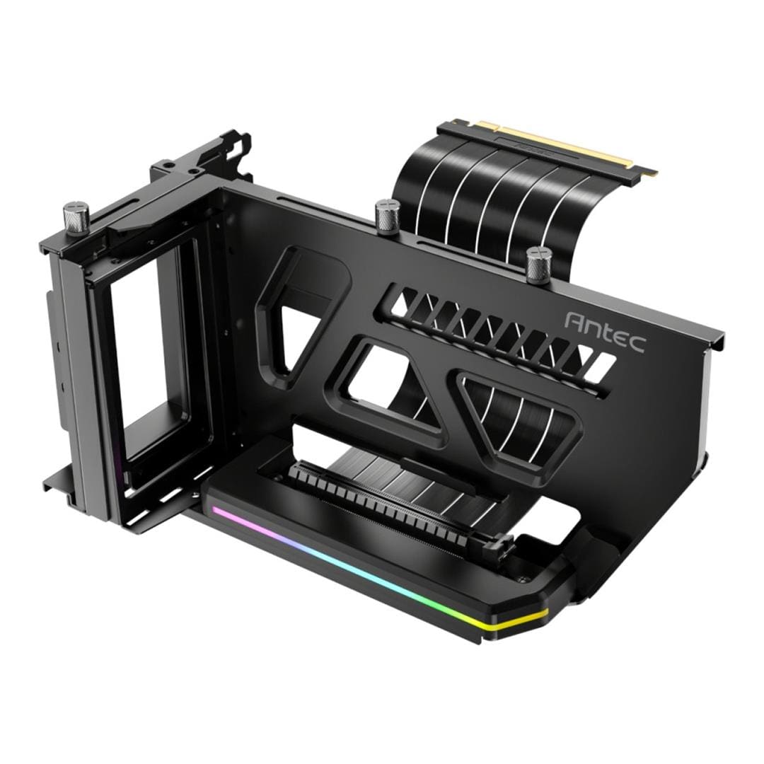 Antec Shift ARGB Vertical GPU Bracket with PCIe 4.0 Riser Cable Black AT-ARCVB-BK190-A-PCIE4-RTX40