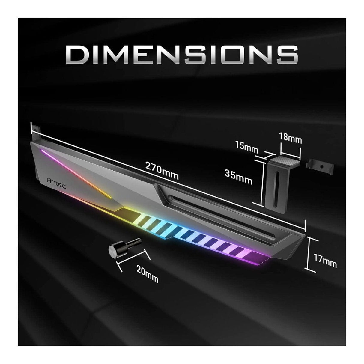 Antec Dagger GPU Support Bracket AT-HGPUH-ARGB-BK