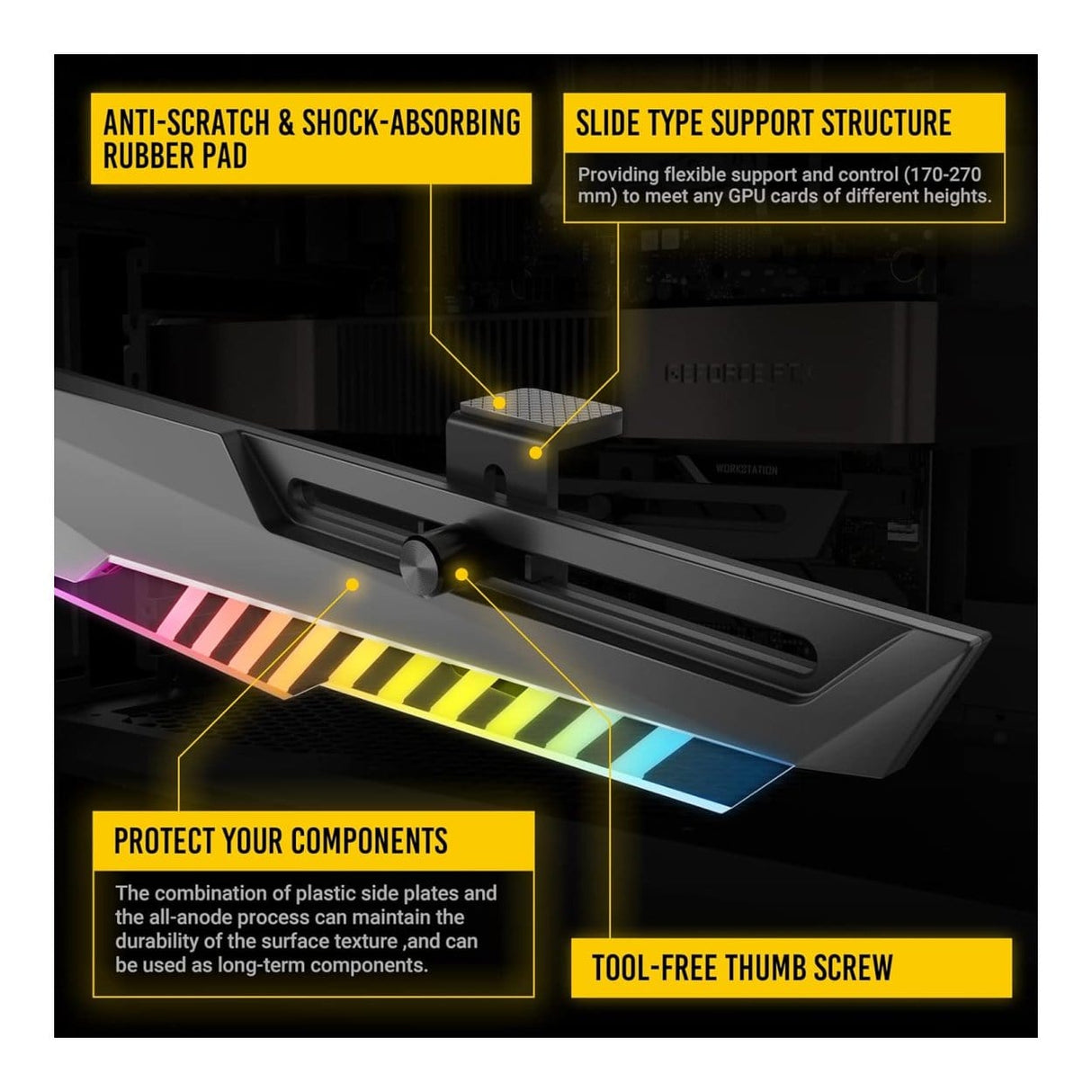 Antec Dagger GPU Support Bracket AT-HGPUH-ARGB-BK