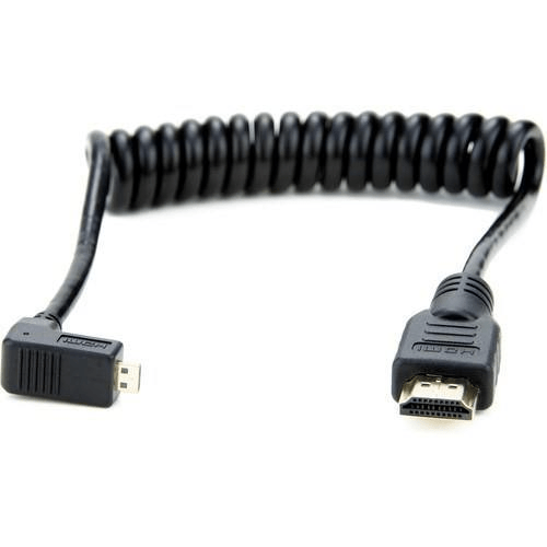 Atomos Coiled 11.8 to 17.7-inch Right-Angle Micro-HDMI to HDMI Cable ATOMCAB007