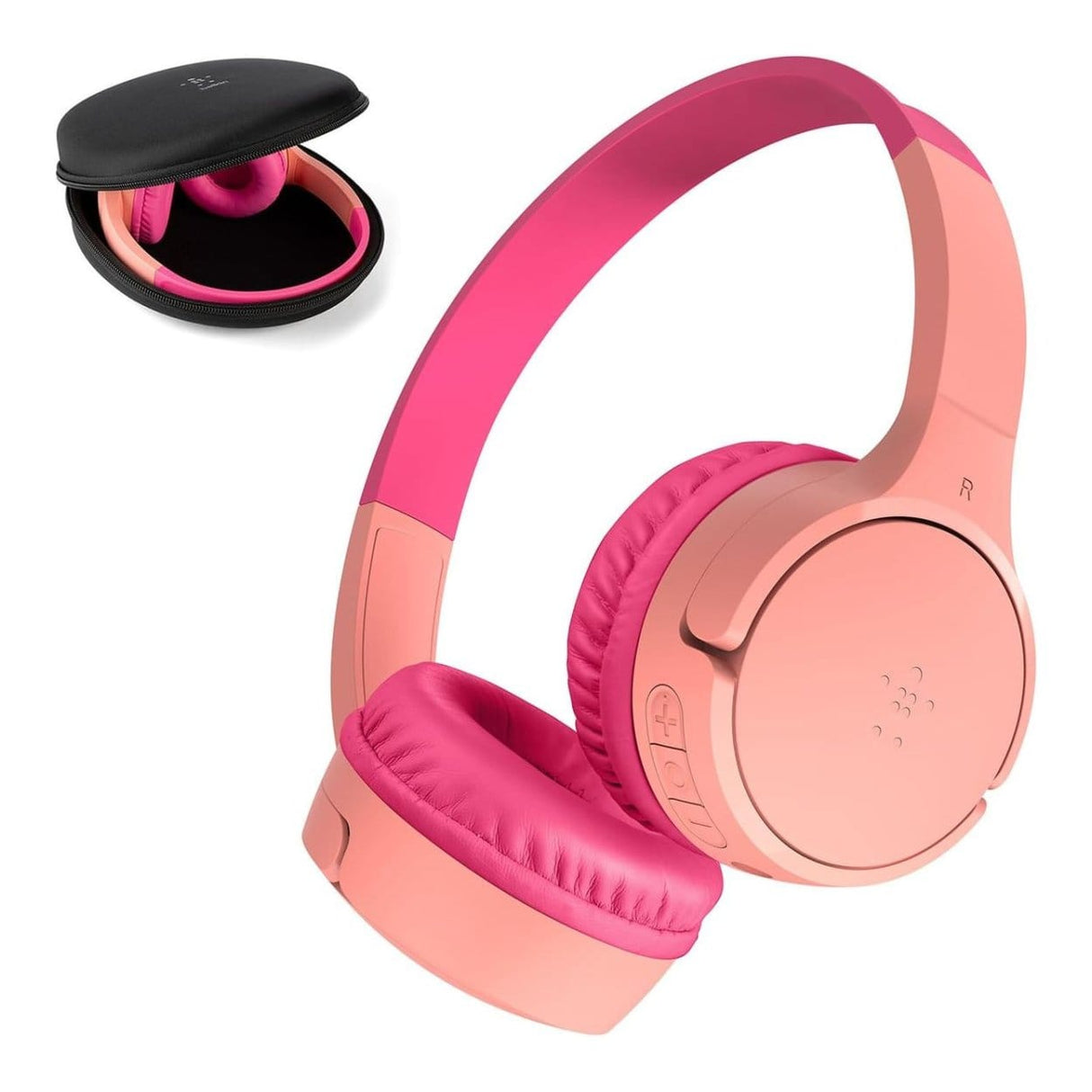 Belkin Soundform Mini Kids Wireless Headphones Pink with Case AUD001HQPKV3CS