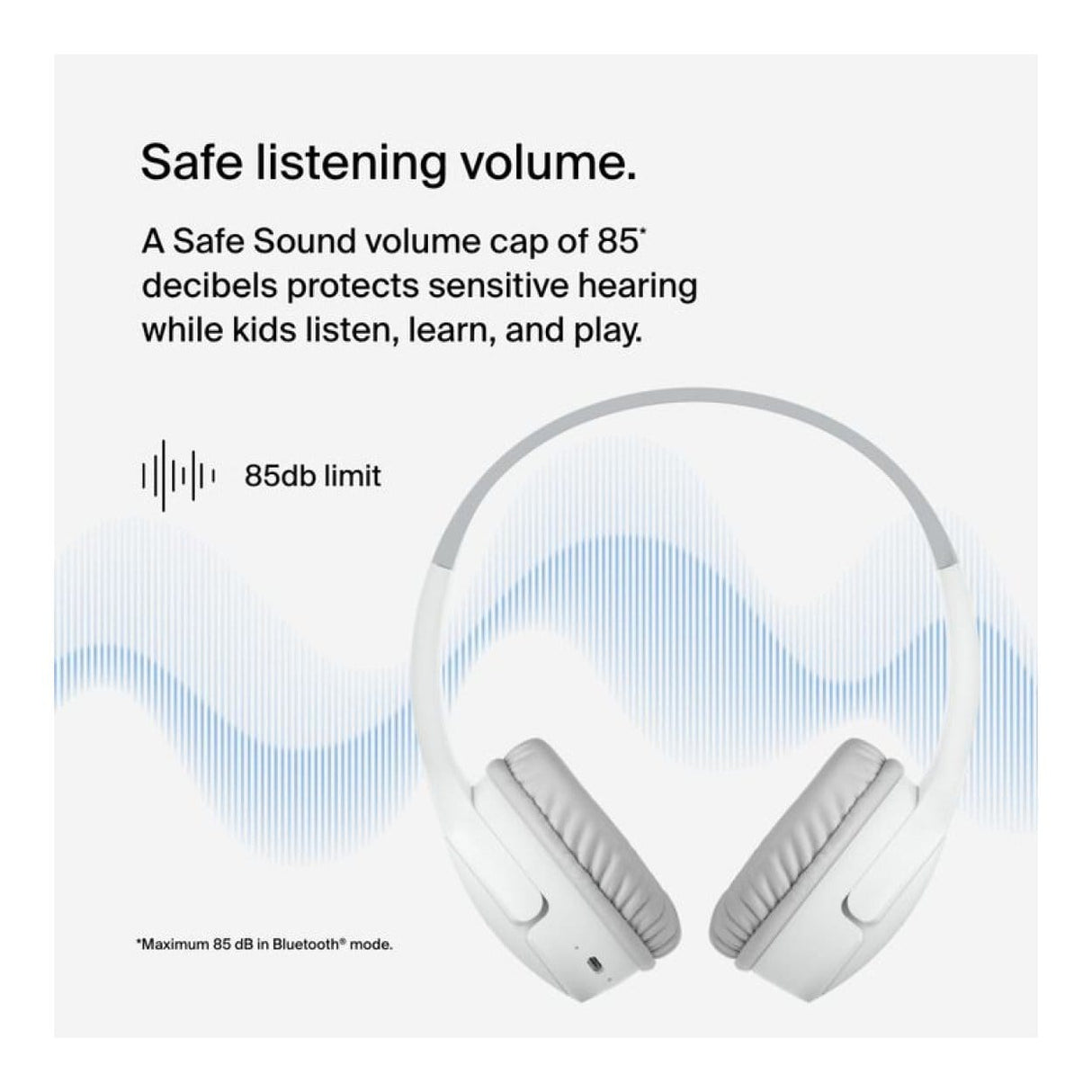 Belkin SoundForm Mini Wireless On-Ear Headphones for Kids White AUD002BTWTV3