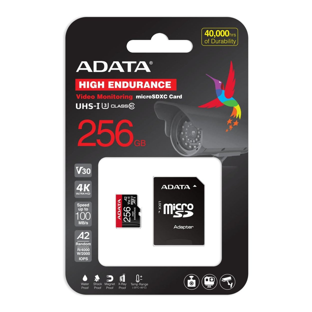 ADATA AUSDX256GUI3V30SHA2-RA1 256GB MicroSDXC UHS-I Class 10 Memory Card