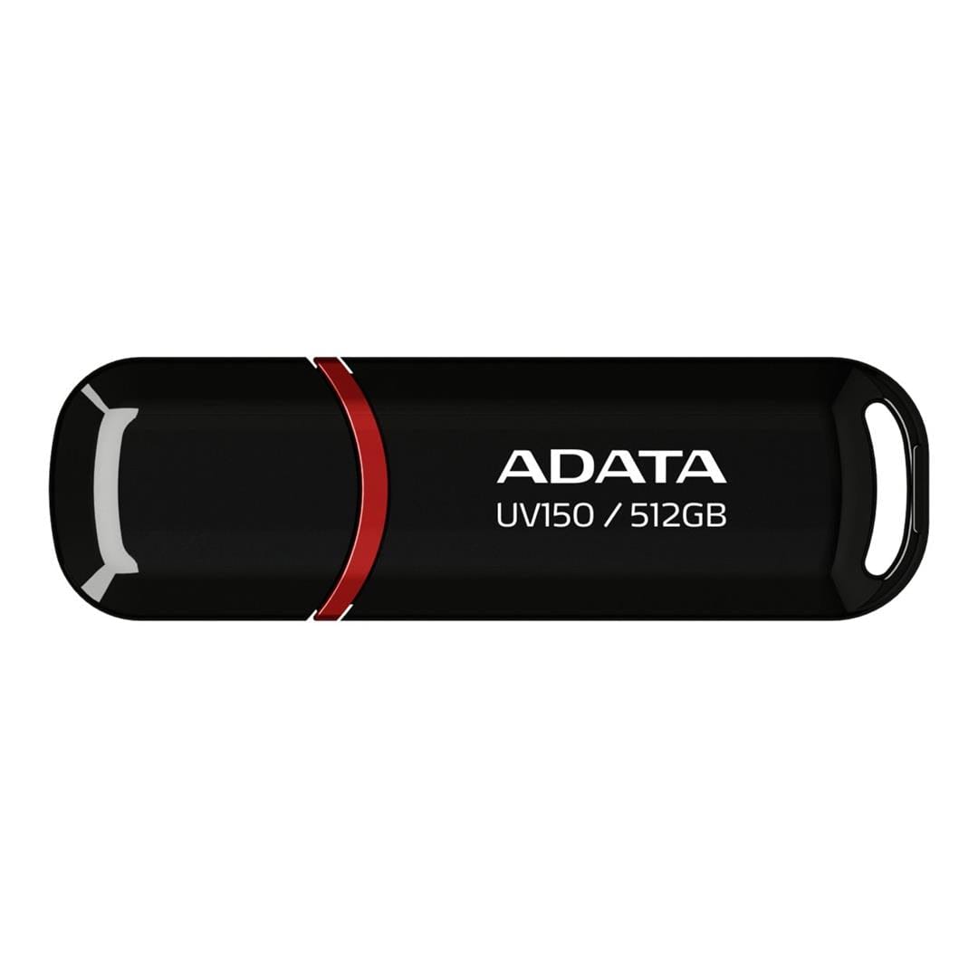 ADATA UV150 USB 512GB USB 3.2 Type-A Black and Red Flash Drive AUV150-512G-RBK