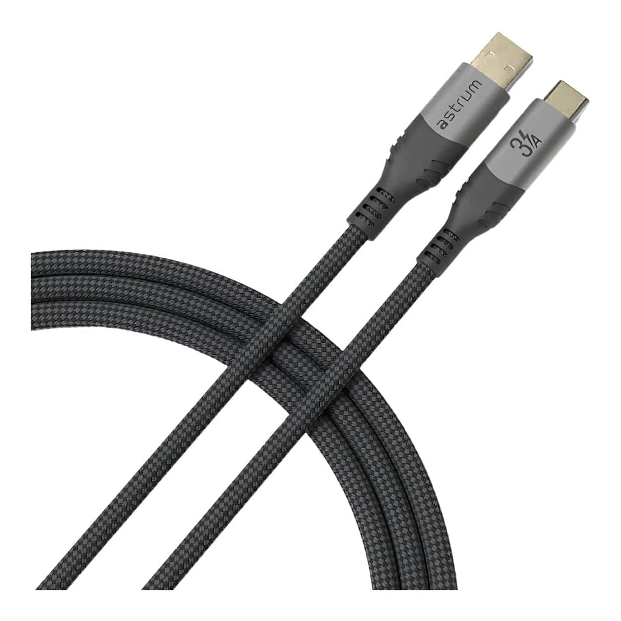 Astrum VMAC20 1.2m USB-A to USB-C Braided Cable Grey AVMAC2012G
