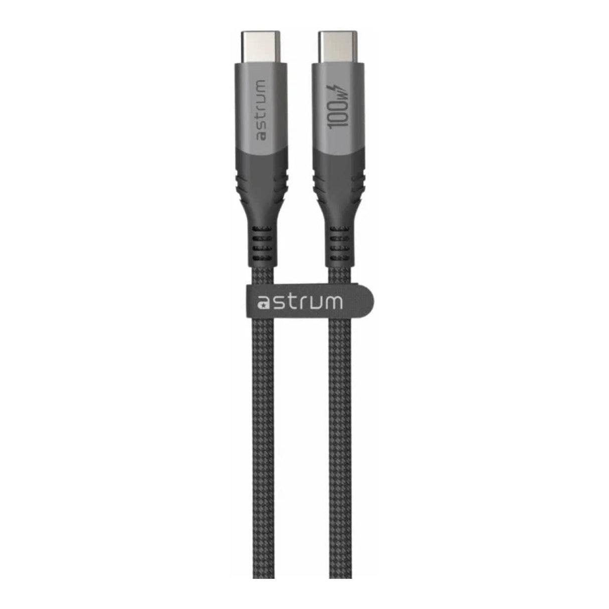 Astrum VMCC100 2m Braided 100W USB-C Male to Male Cable Black AVMCC10020D