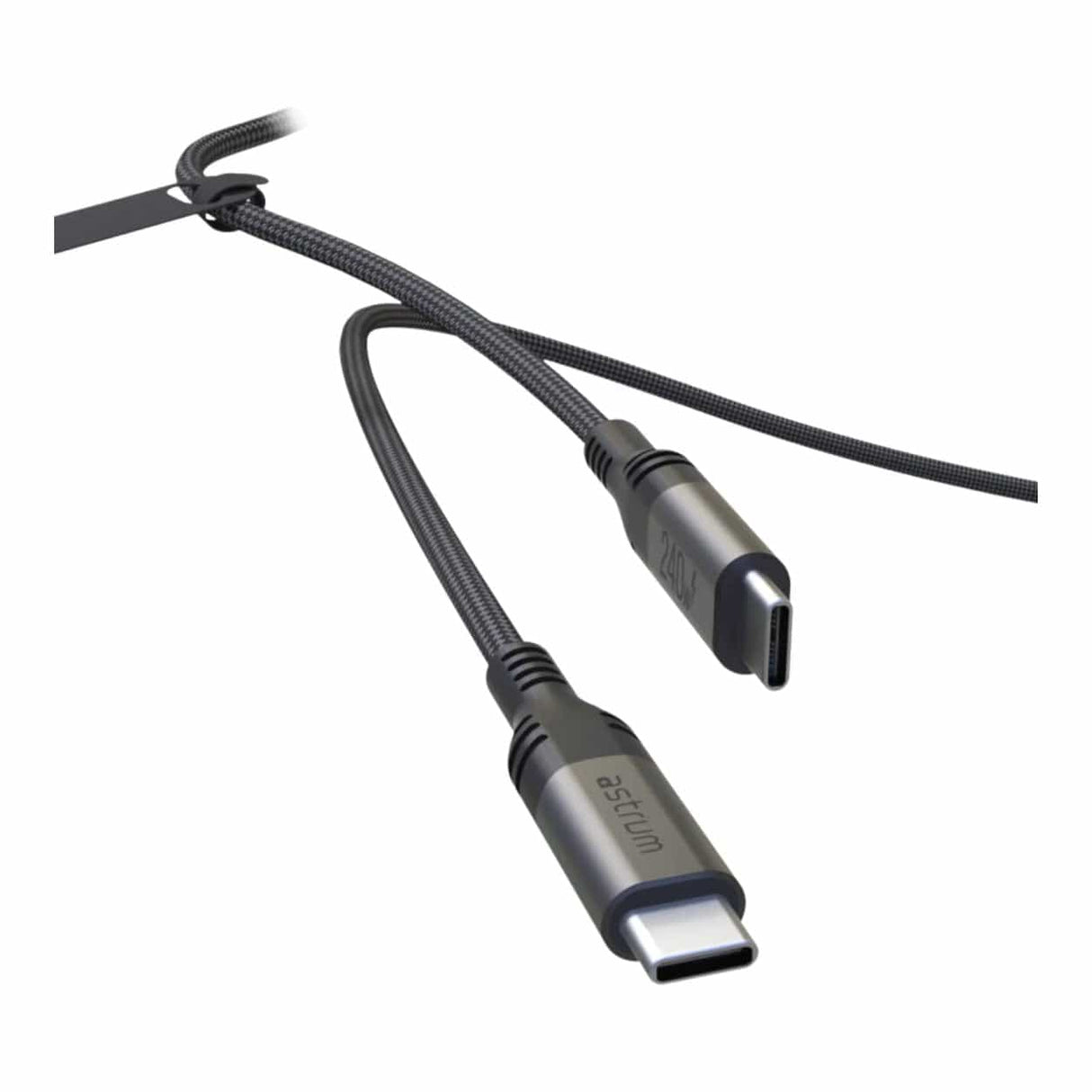 Astrum VMCC240 2m Braided 240W USB-C Male to Male Cable Black AVMCC24020D