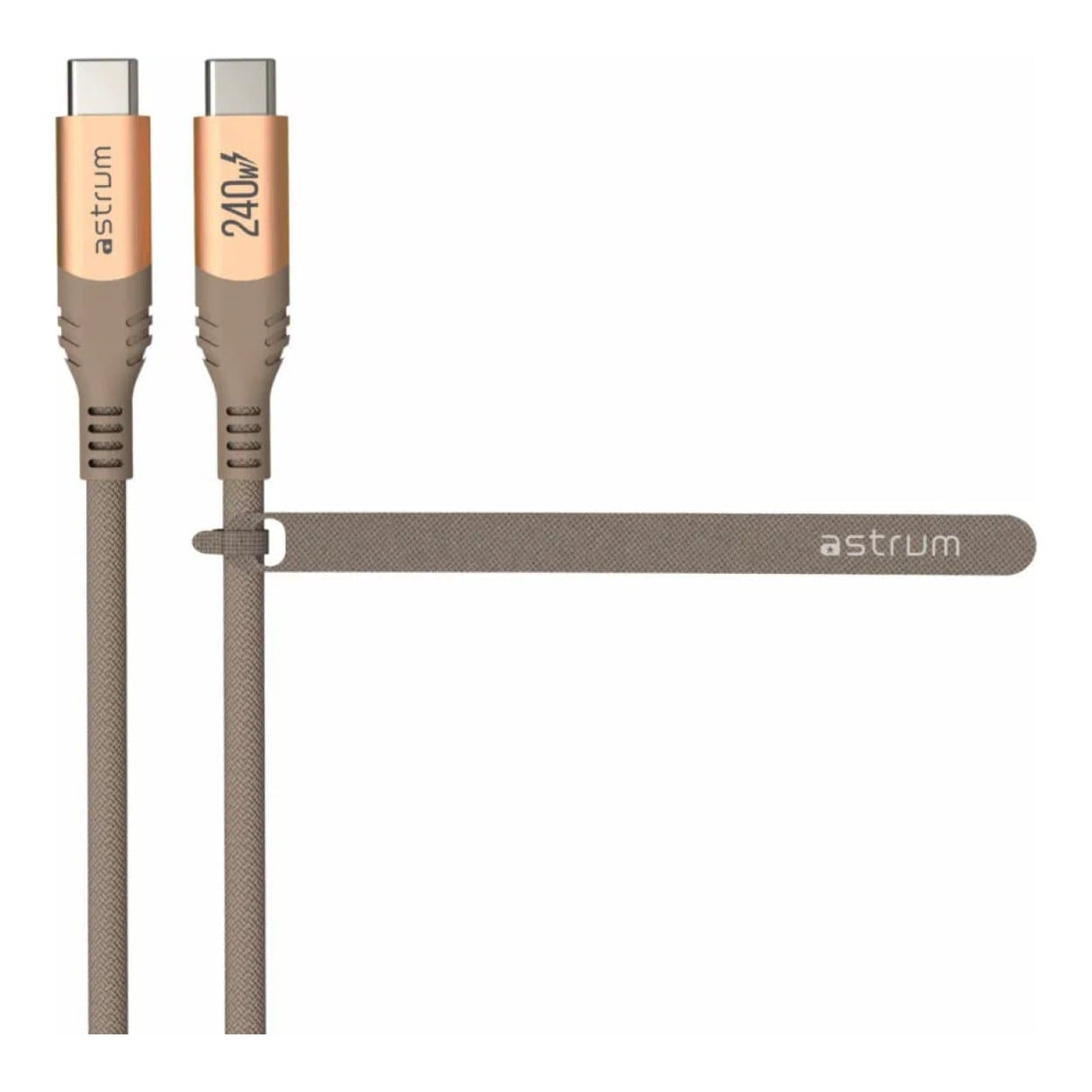 Astrum VMCC240 2m Braided 240W USB-C Male to Male Cable Gold AVMCC24020G