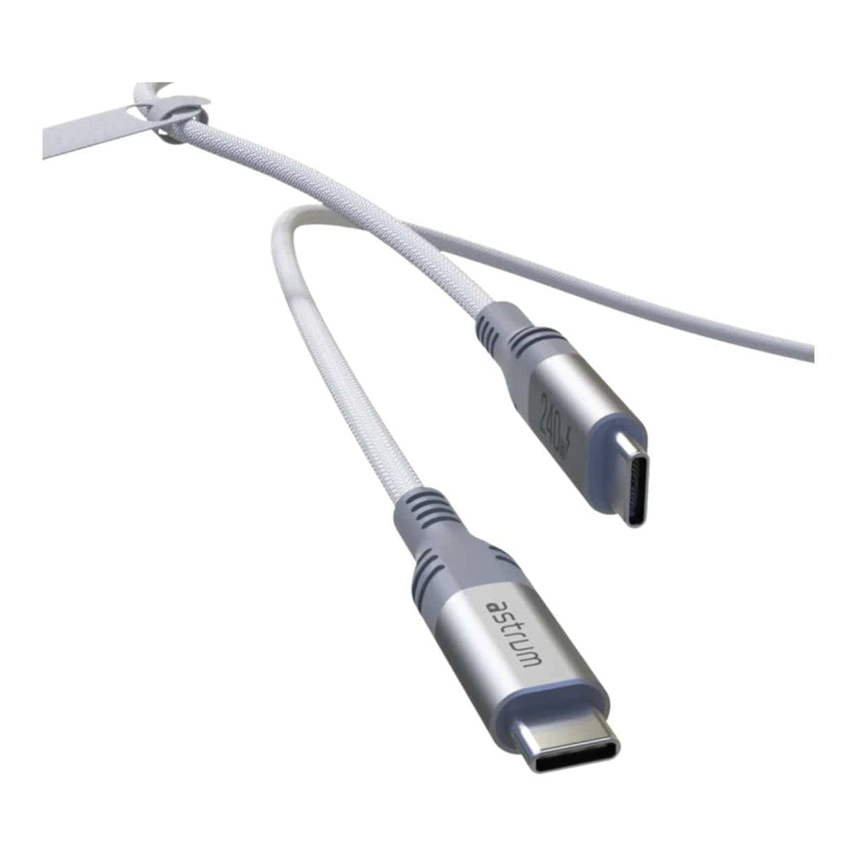 Astrum VMCC240 2m Braided 240W USB-C Male to Male Cable White AVMCC24020W