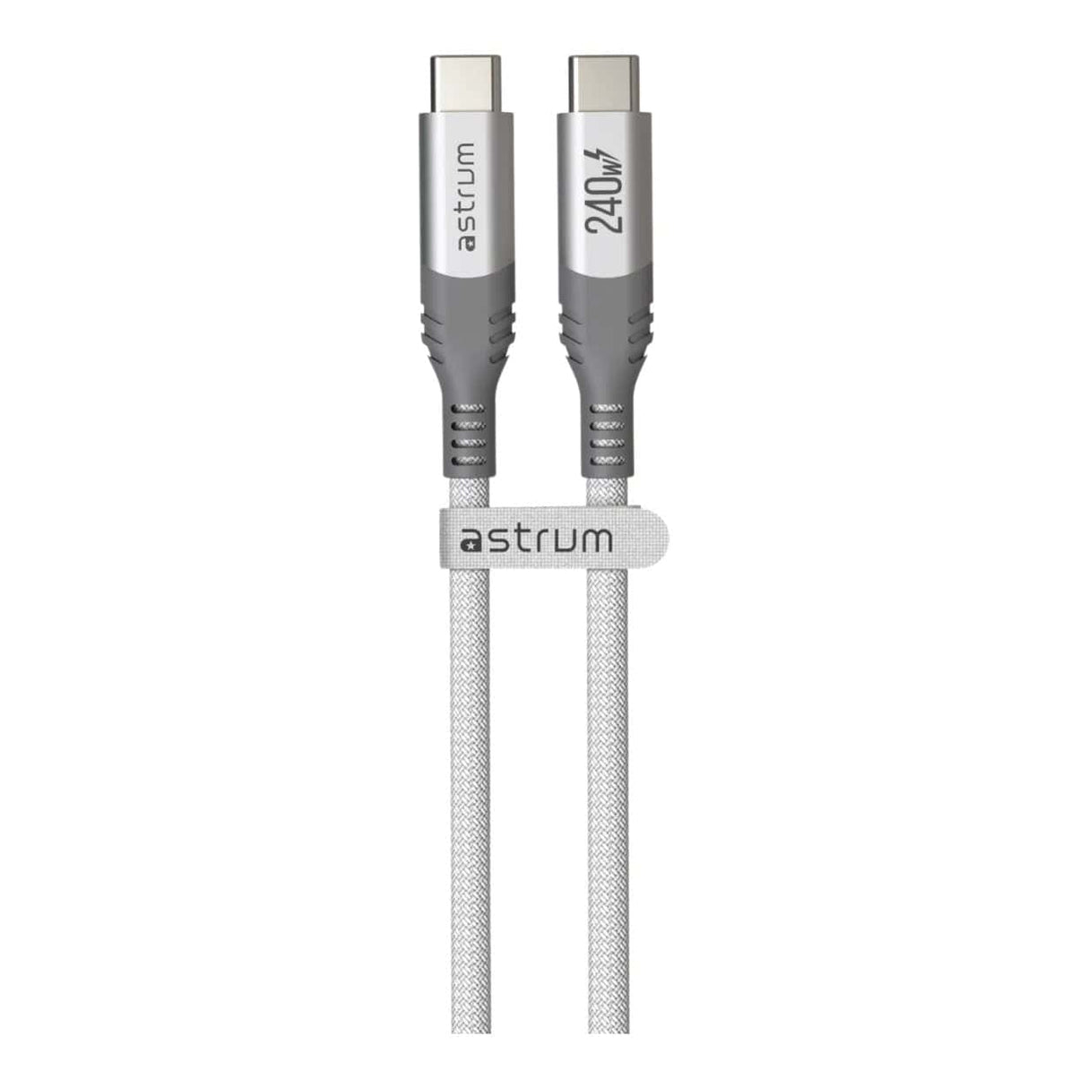 Astrum VMCC240 2m Braided 240W USB-C Male to Male Cable White AVMCC24020W