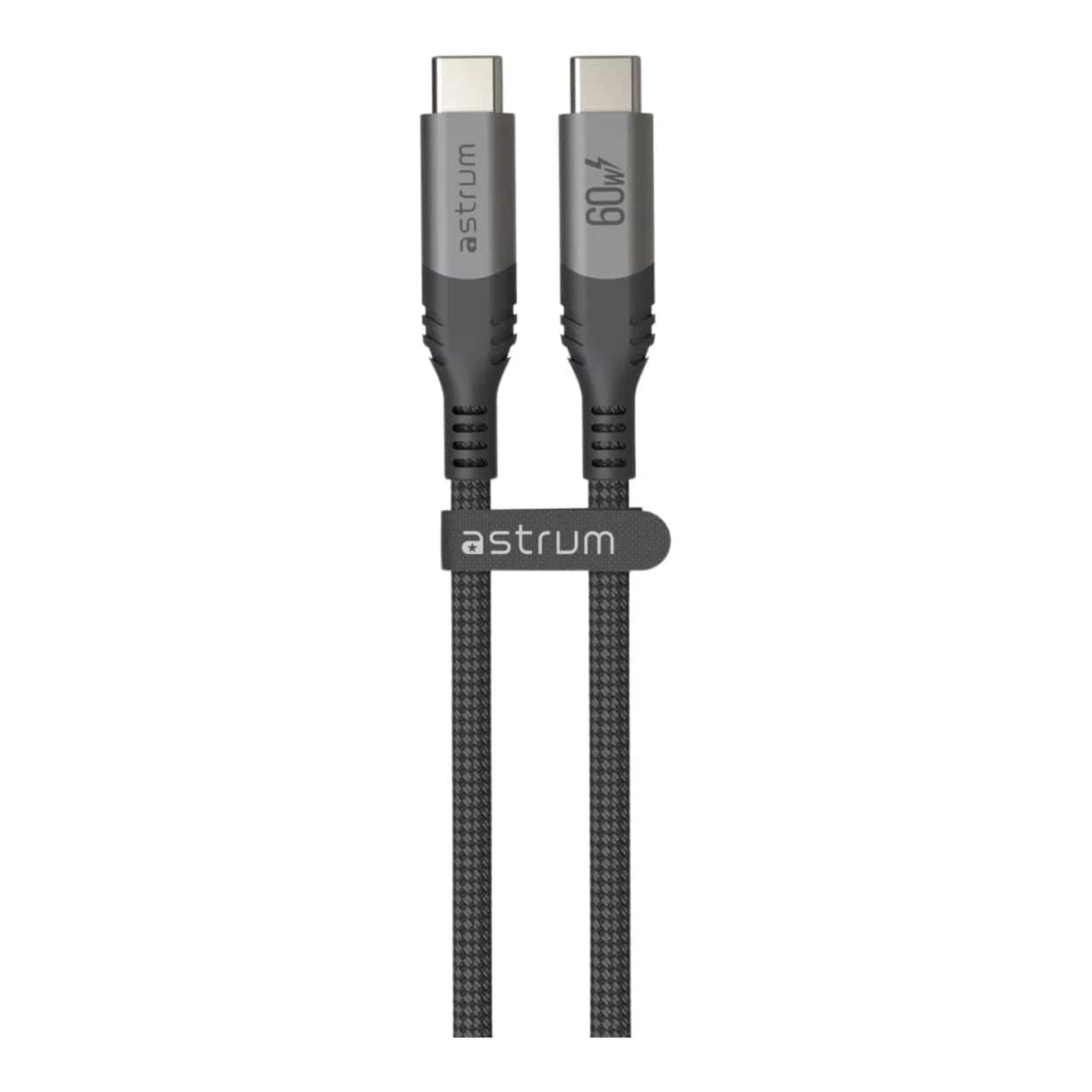 Astrum 1.2m VMCC60 60W USB-C to USB-C Braided Cable Grey AVMCC6012D