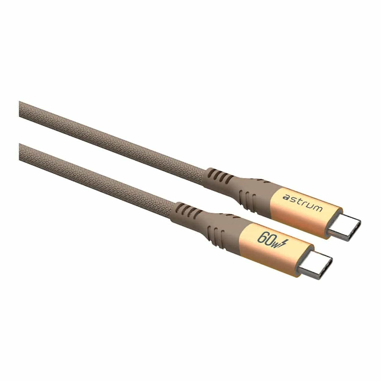 Astrum VMCC60 1.2m Braided 60W USB-C Male to Male Cable Gold AVMCC6012G