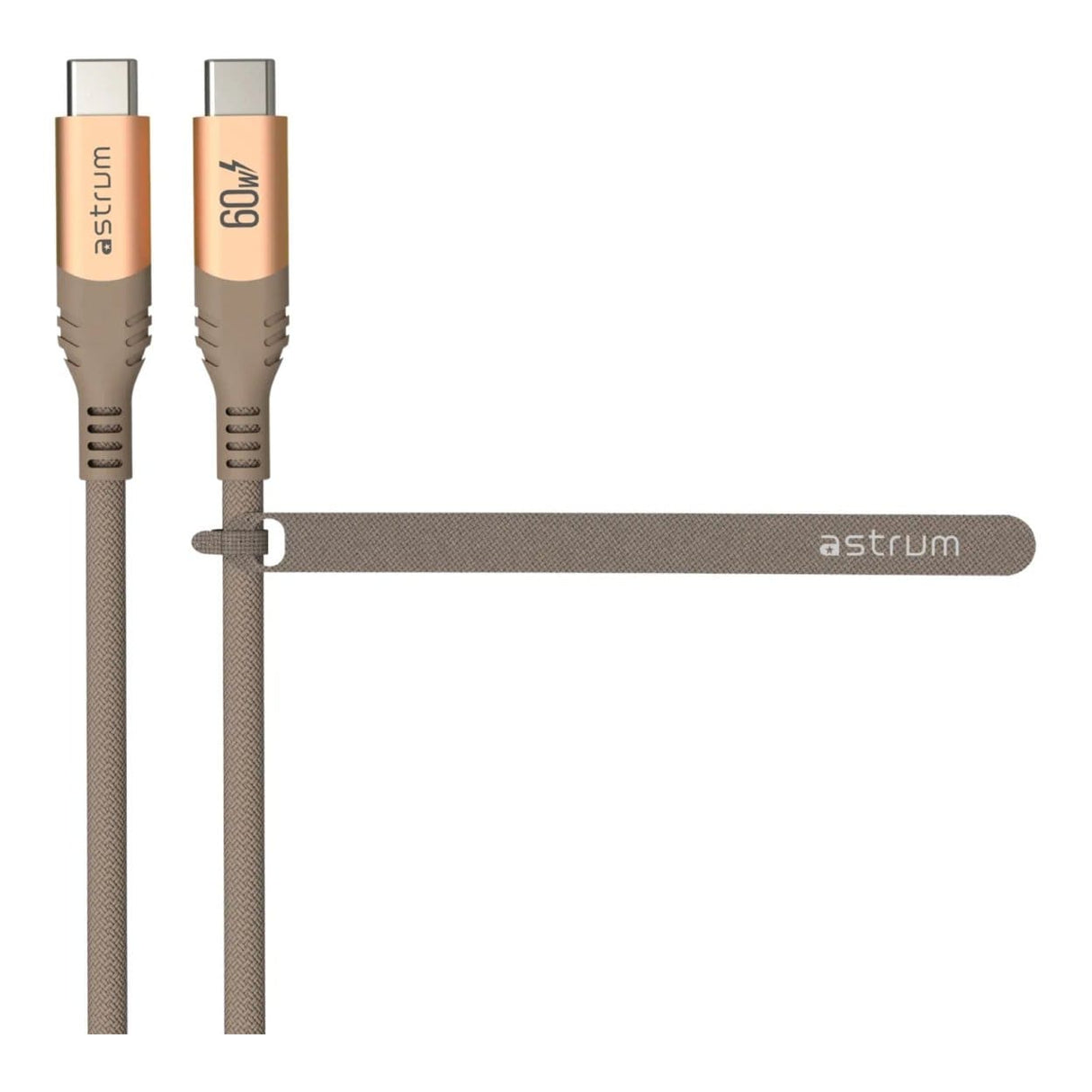 Astrum VMCC60 1.2m Braided 60W USB-C Male to Male Cable Gold AVMCC6012G