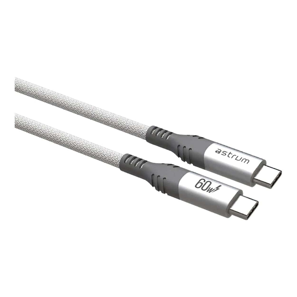 Astrum 1.2m VMCC60 60W USB-C to USB-C Braided Cable White AVMCC6012W