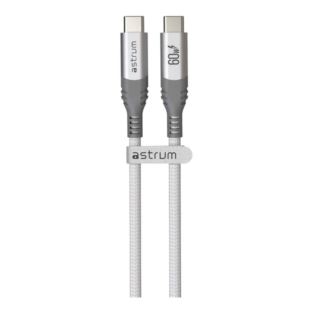 Astrum 1.2m VMCC60 60W USB-C to USB-C Braided Cable White AVMCC6012W