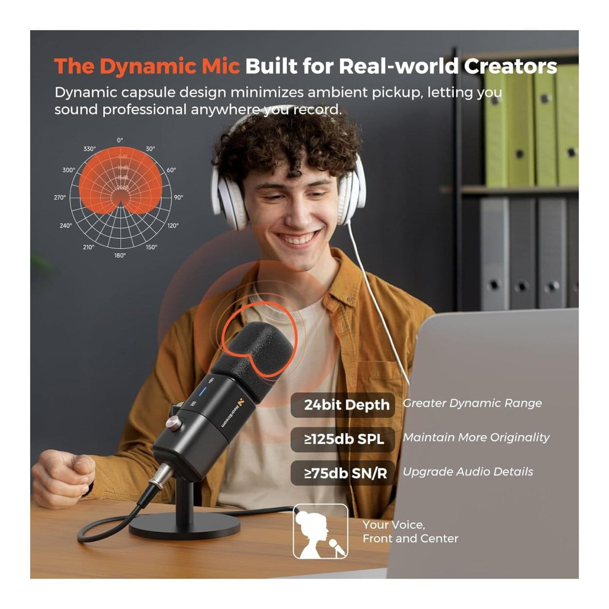NearStream AM15X Streaming AI Noise-Canceling Dynamic Microphone