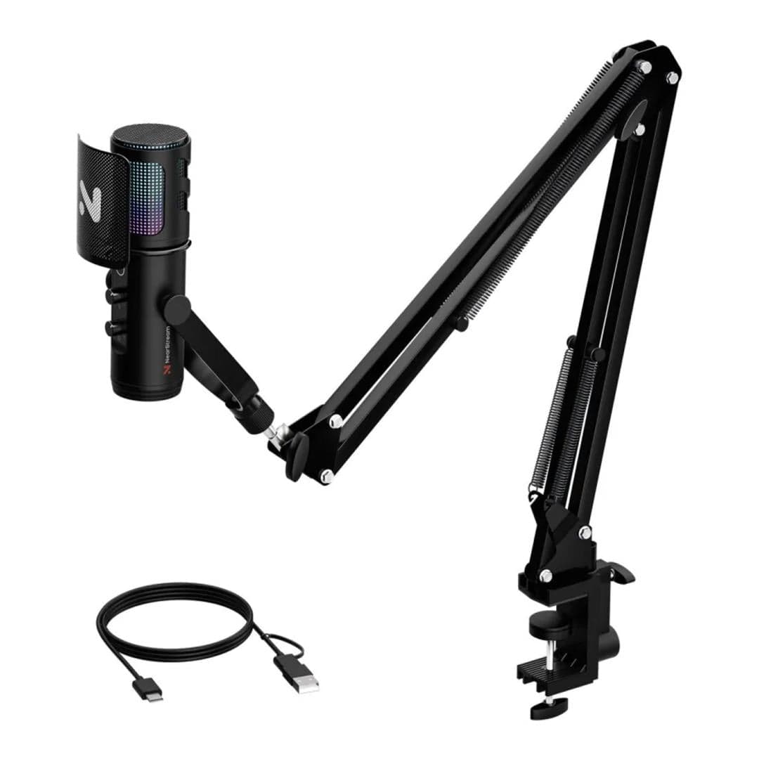 NearStream AM30U AI Noise-Canceling Condenser Microphone with Boom Arm