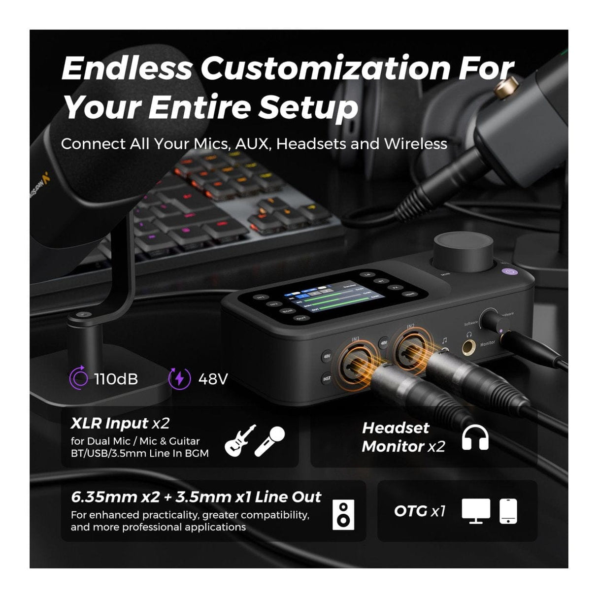 NearStream AMIX40U 10-channel Portable Audio Mixer