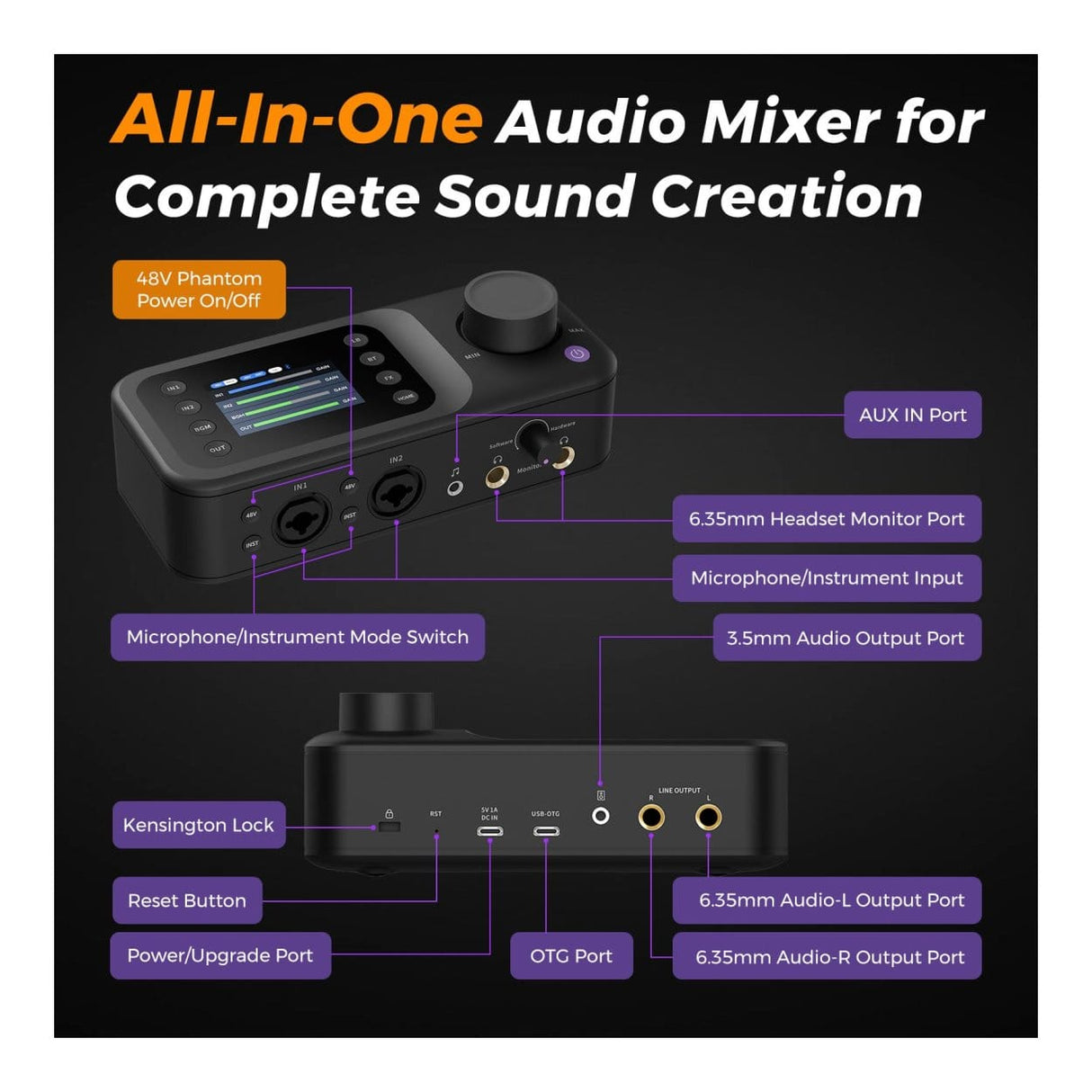 NearStream AMIX40U 10-channel Portable Audio Mixer
