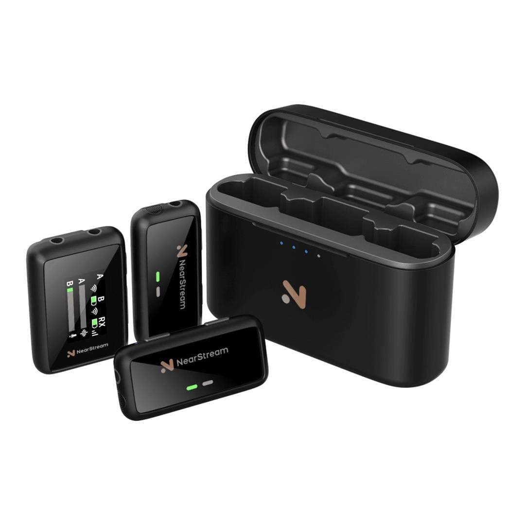 NearStream AWM20T AI Noise-Canceling Premium Lavalier Dual Wireless Microphones