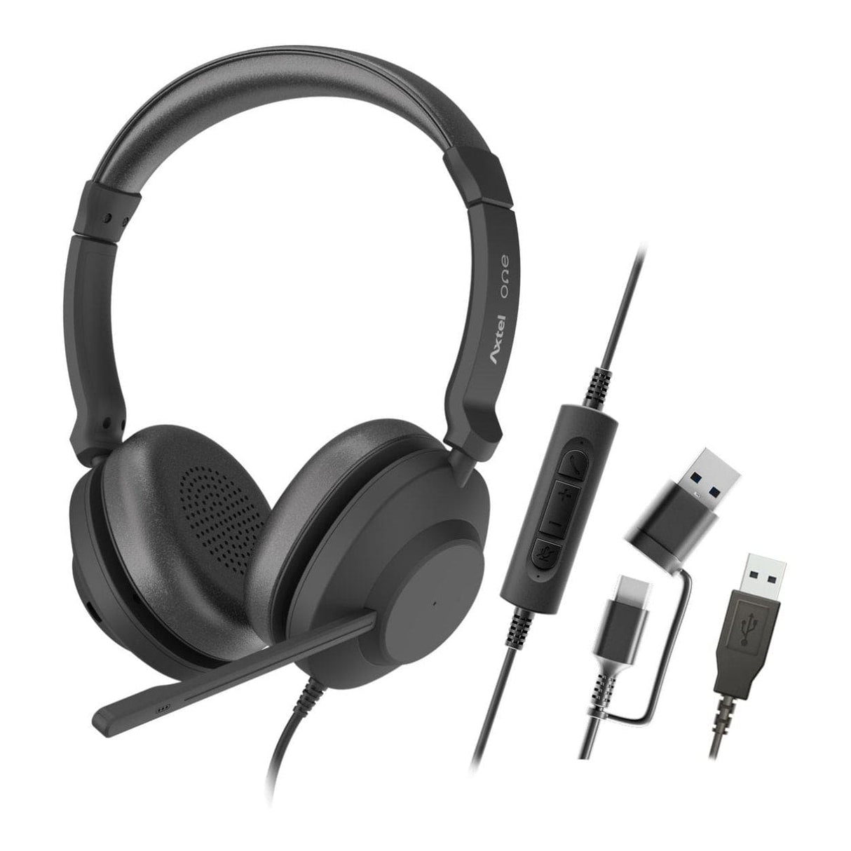 Axtel ONE UC Wired Stereo Headset Black AXH-ONEUCD