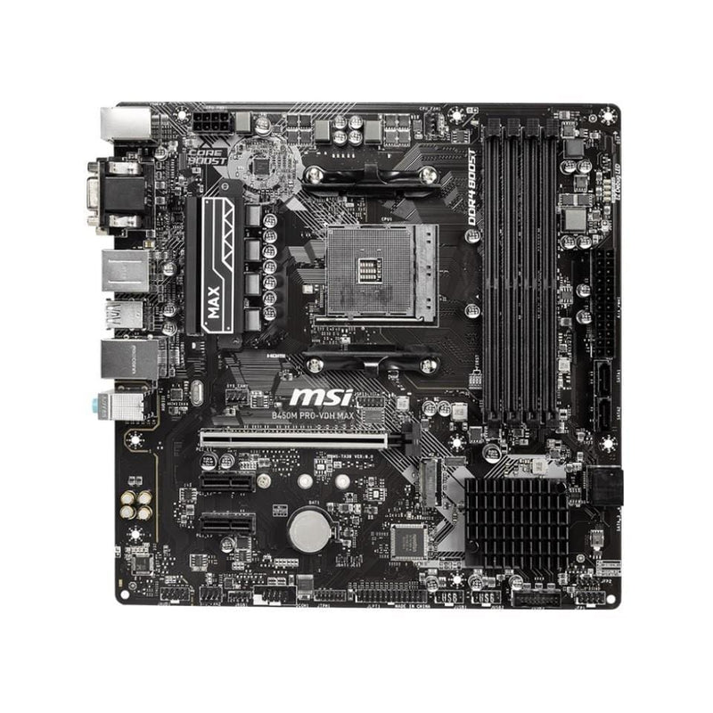 MSI B450M PRO-VDH MAX AMD Socket AM4 Micro-ATX Motherboard