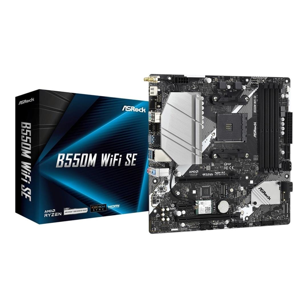 ASRock B550M Wi-Fi SE AMD Socket AM4 microATX Motherboard B550M-WIFI-SE