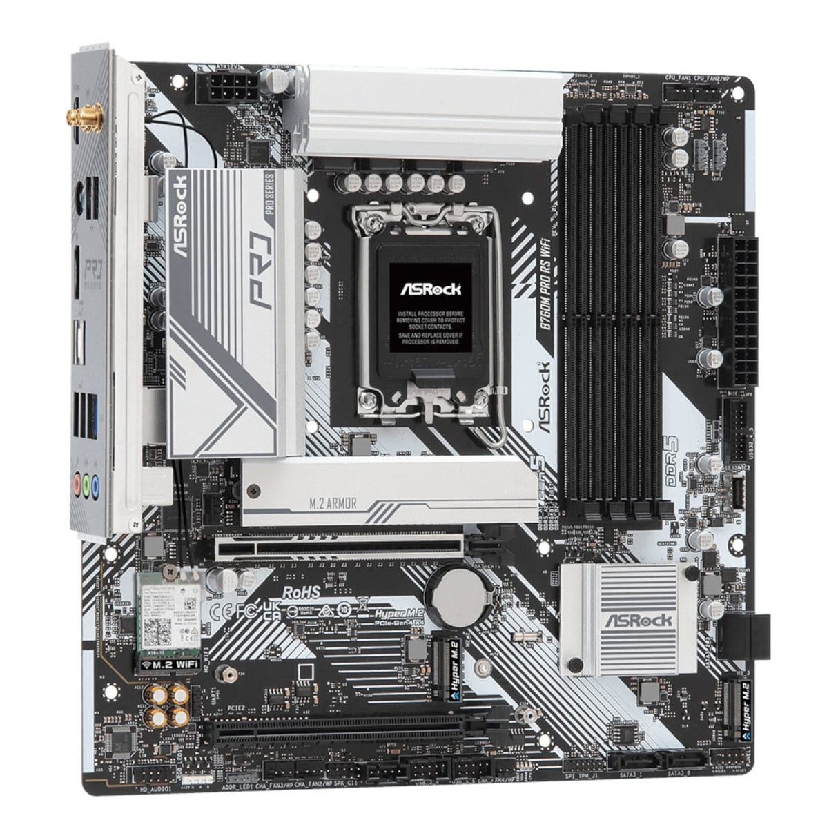 ASRock B760M Pro RS Gaming Wi-Fi Intel LGA 1700 micro-ATX Motherboard