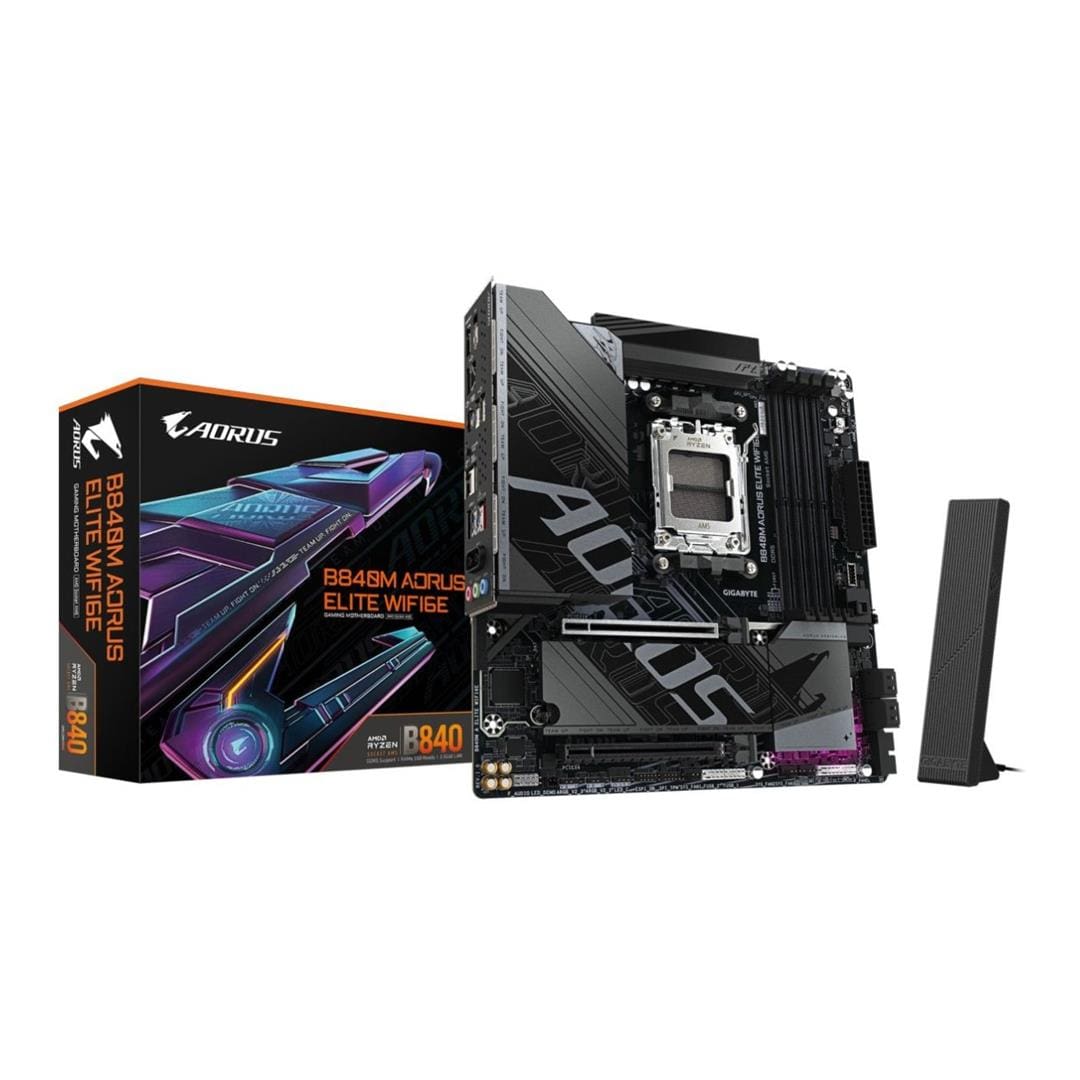 Gigabyte B840M AORUS Elite Wi-Fi 6E Intel LGA 1851 Micro-ATX Motherboard