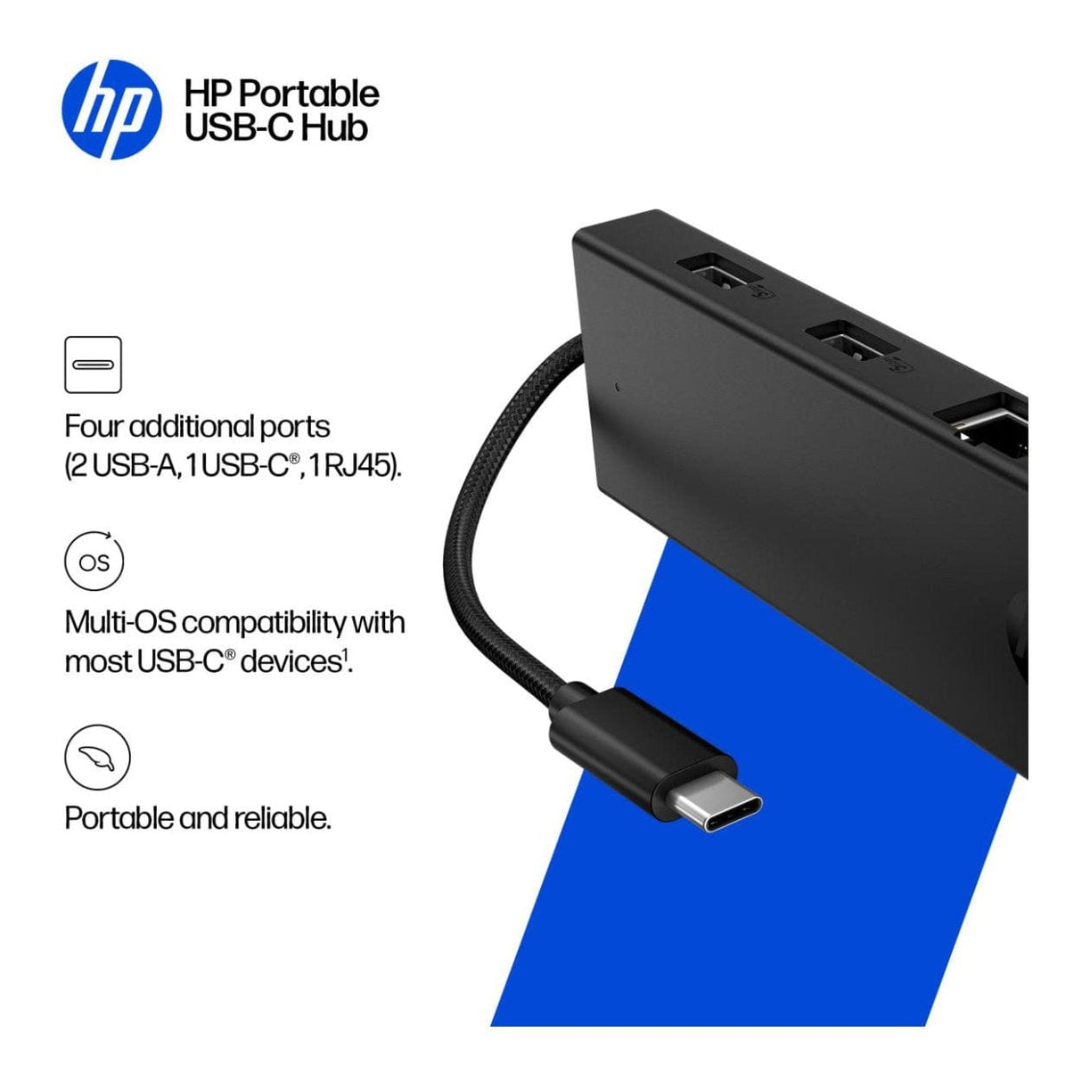 HP Portable 4-in-1 Type-C Ethernet Hub B8SU8UT