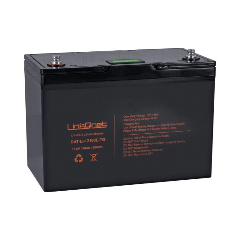 LinkQnet 12V 100Ah LiFePO4 Battery with LCD BMS BAT-LI-12100E-TG