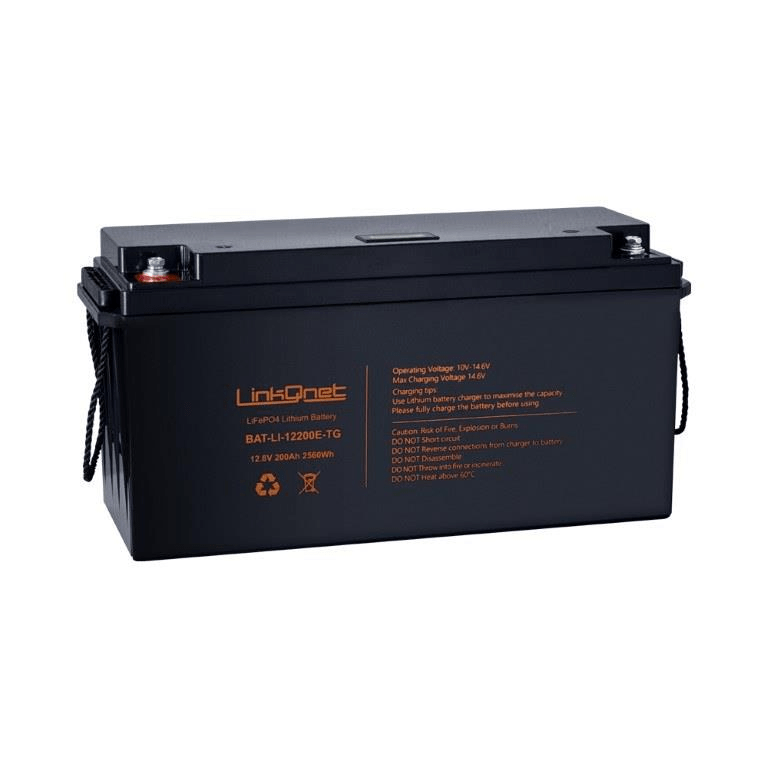 LinkQnet 12V 200Ah LiFePO4 Battery with LCD BMS BAT-LI-12200E-TG
