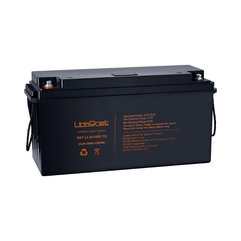 LinkQnet 24V 100Ah LiFePO4 Battery with LCD BMS BAT-LI-25100E-TG