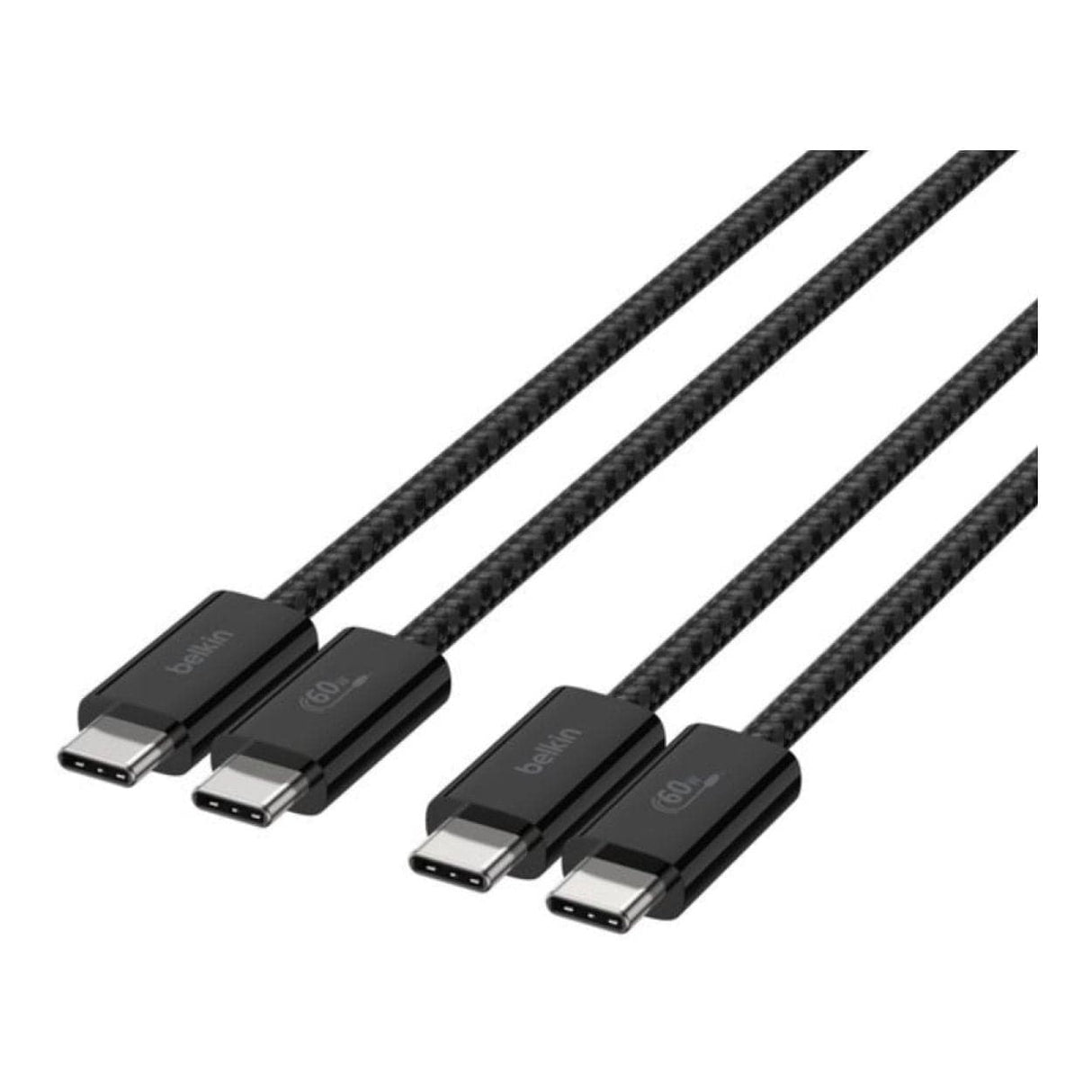 Belkin BoostCharge 60W USB-C to USB-C Cable 2-pack Black BBD008HQ05BK2PK
