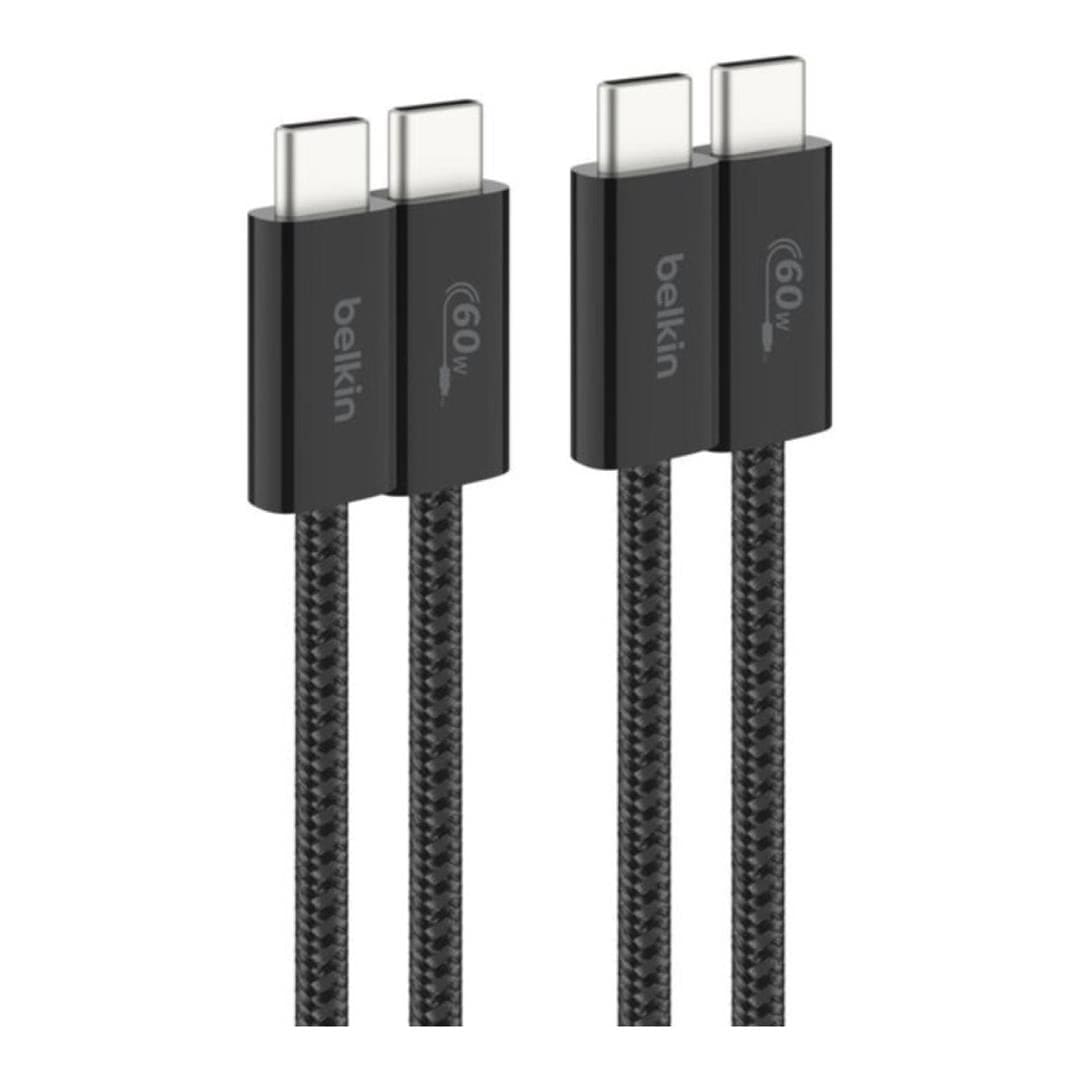 Belkin BoostCharge 60W USB-C to USB-C Cable 2-pack Black BBD008HQ05BK2PK