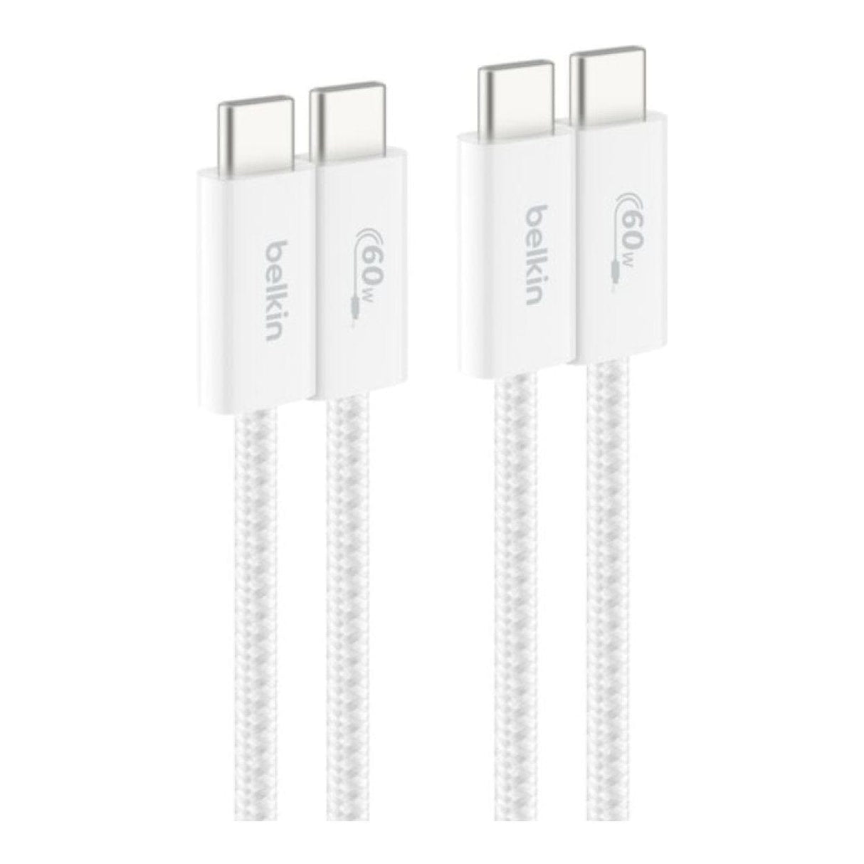 Belkin BoostCharge 60W USB-C to USB-C Cable 2-pack White BBD008HQ05WH2PK
