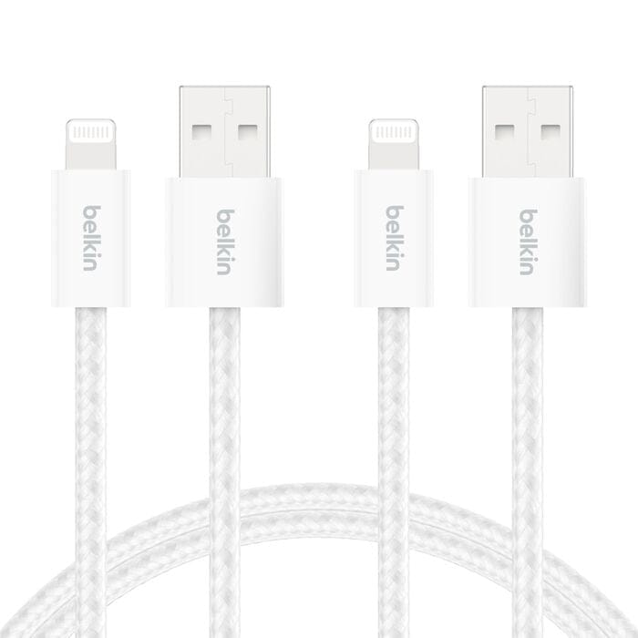 Belkin 2m BoostCharge USB-A Cable with Lightning Connector 2-Pack White BBD012HQ05WH2PK