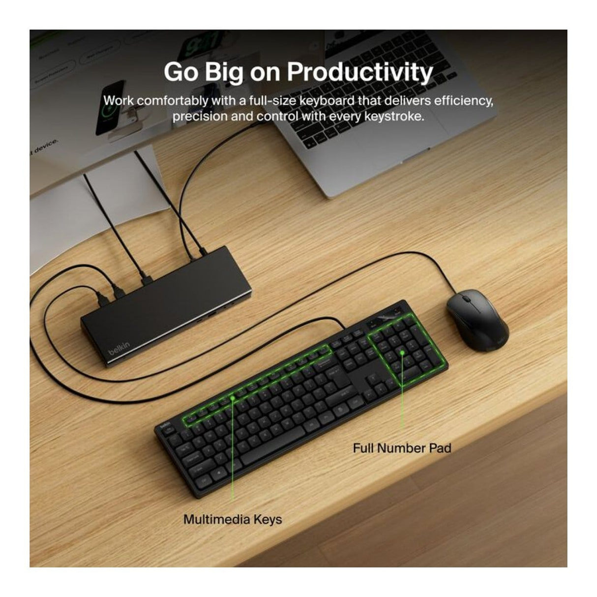 Belkin Connect Wired Keyboard and Mouse Combo Black BBZ014TT
