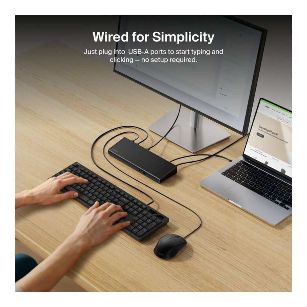 Belkin Connect Wired Keyboard and Mouse Combo Black BBZ014TT