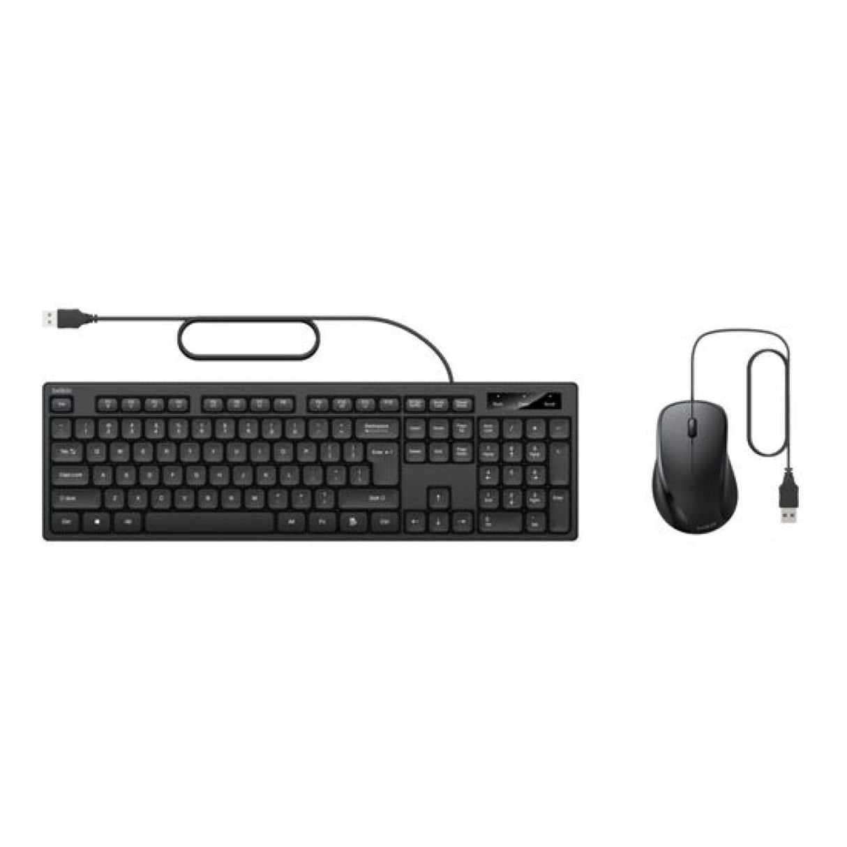 Belkin Connect Wired Keyboard and Mouse Combo Black BBZ014TT