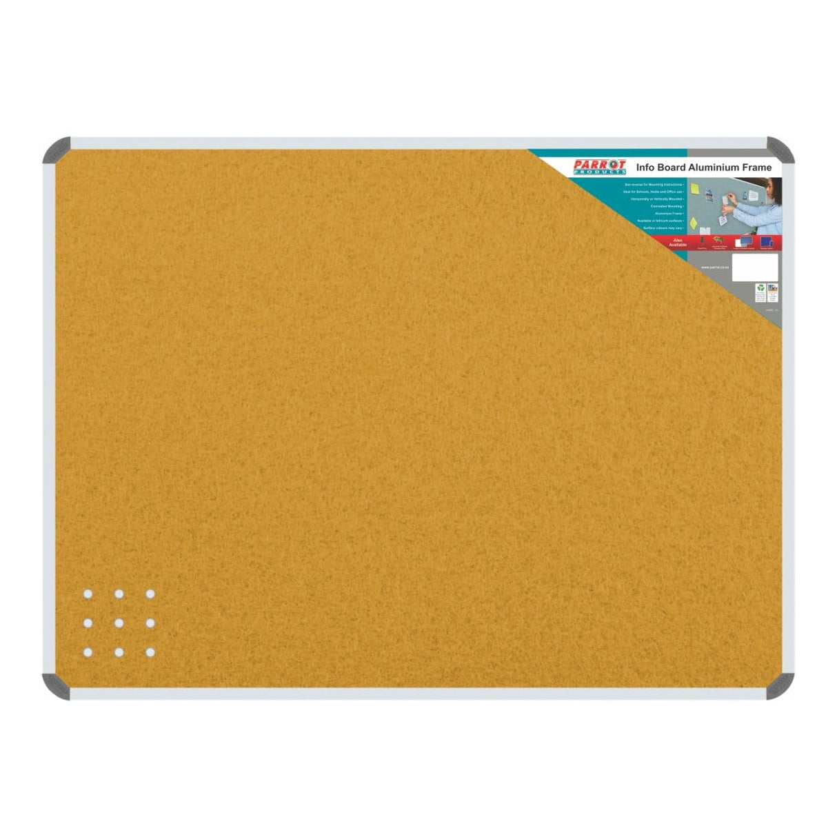 Parrot 900mm × 900mm Info Board with Aluminium Frame Beige BD0728F