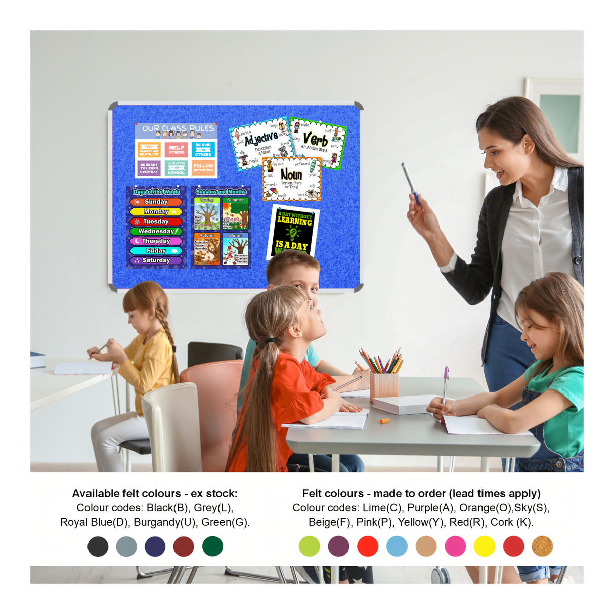 Parrot Info Board Aluminium Frame 1000x1000mm - Sky Blue BD0744S