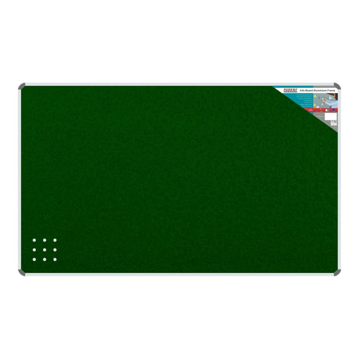 Parrot 1800mm × 900mm Info Board with Aluminium Frame Green BD0769G