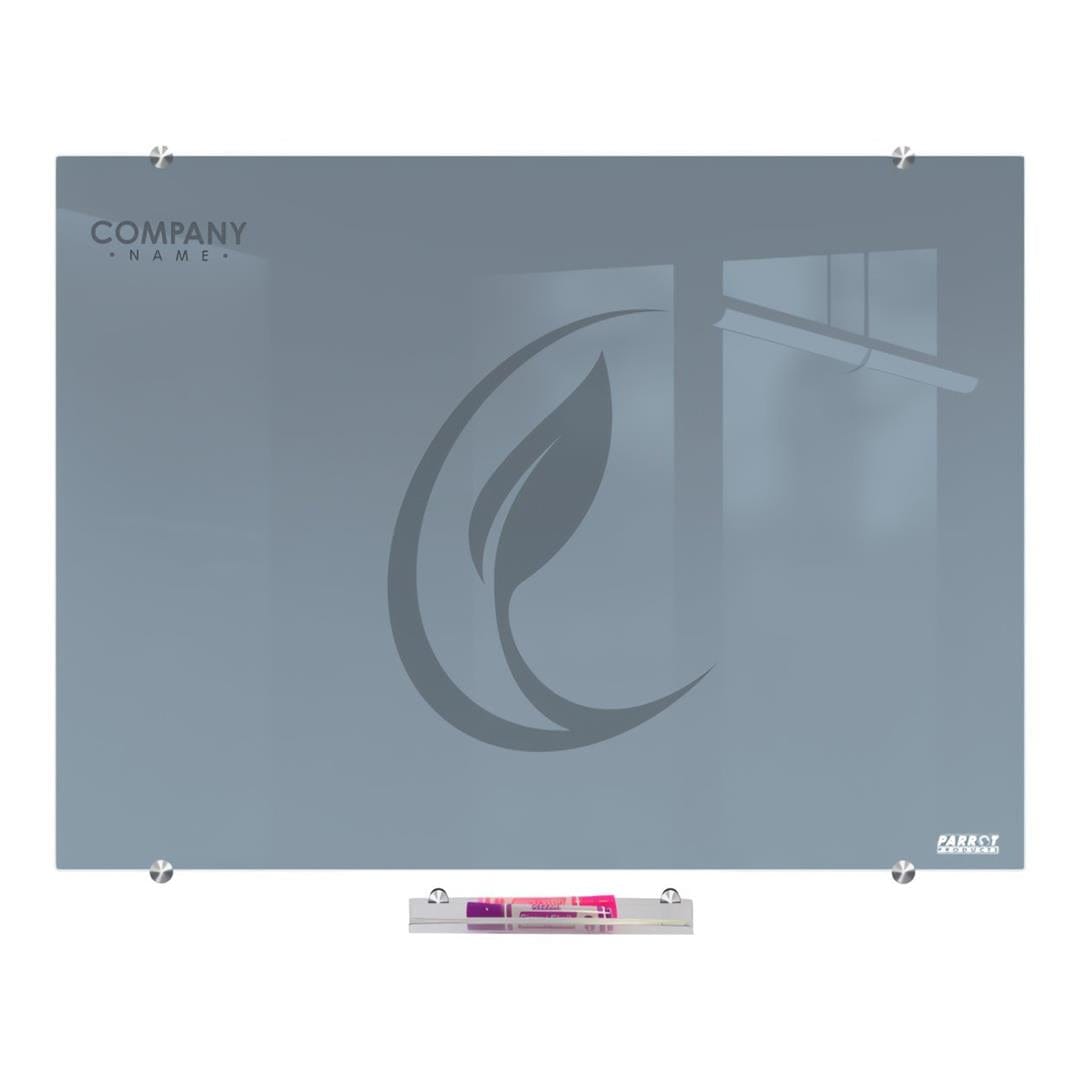 Parrot Glass Whiteboard Non-Magnetic Printed 2400x1200mm